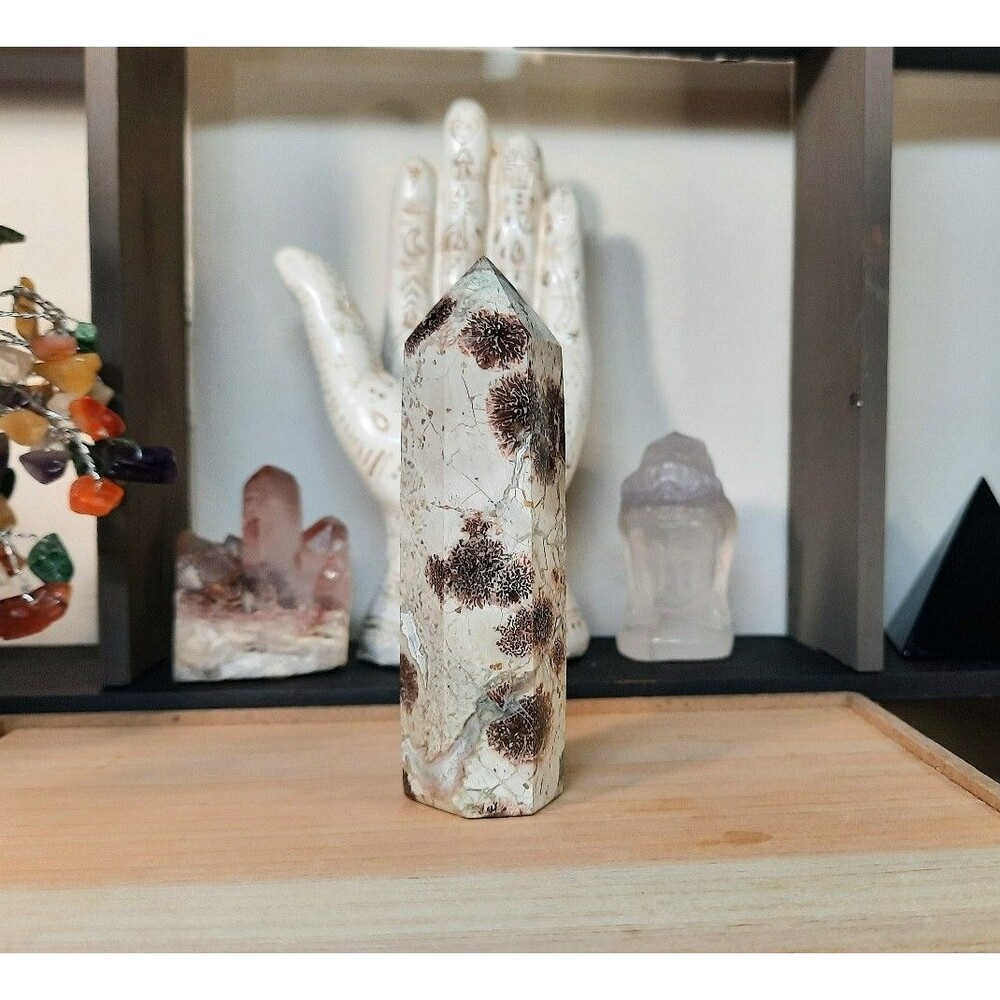 Green Flower Jasper (also known as Russian Flower Jasper or Sakura Rhyolite).